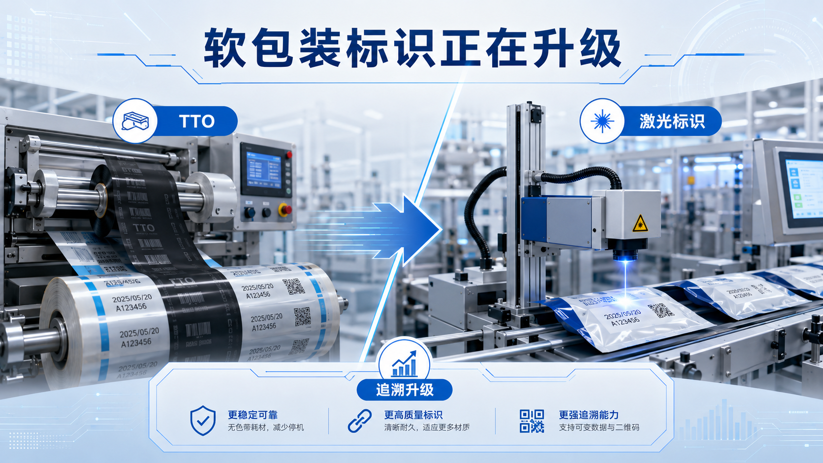 软包装标识从TTO升级到激光标识